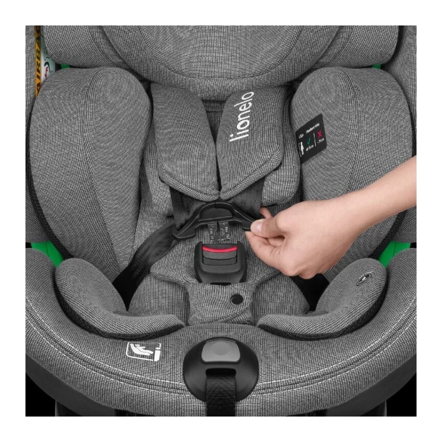 Lionelo - Автокресло с поворотным основанием HARMONY i-Size 40-150 см черный/серый