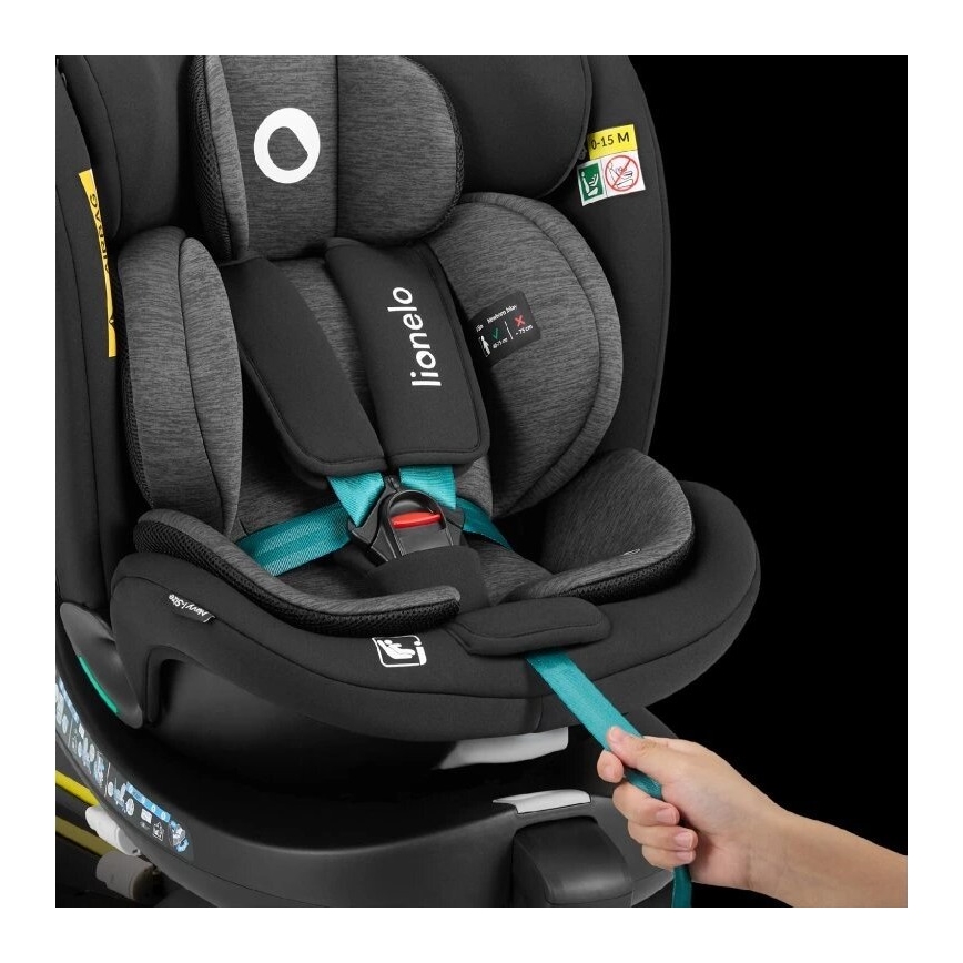 Lionelo - Автокресло с поворотным основанием NAVY i-Size 40-150 см черный/бирюзовый