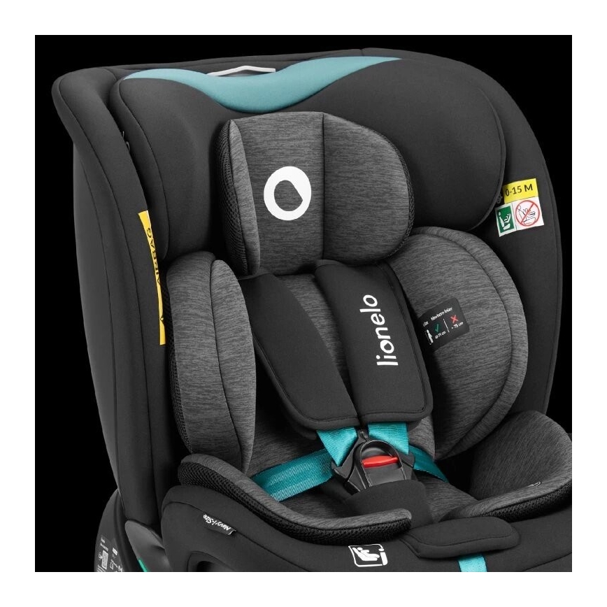 Lionelo - Автокресло с поворотным основанием NAVY i-Size 40-150 см черный/бирюзовый