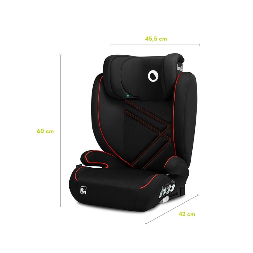 Lionelo - Автокрісло HUGO i-Size 100-150 см чорний/червоний