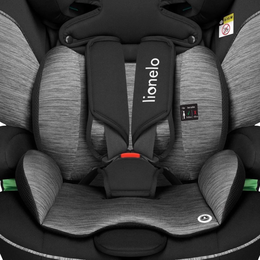 Lionelo - Автокрісло LEVI i-Size 76-150 см чорно-сіре