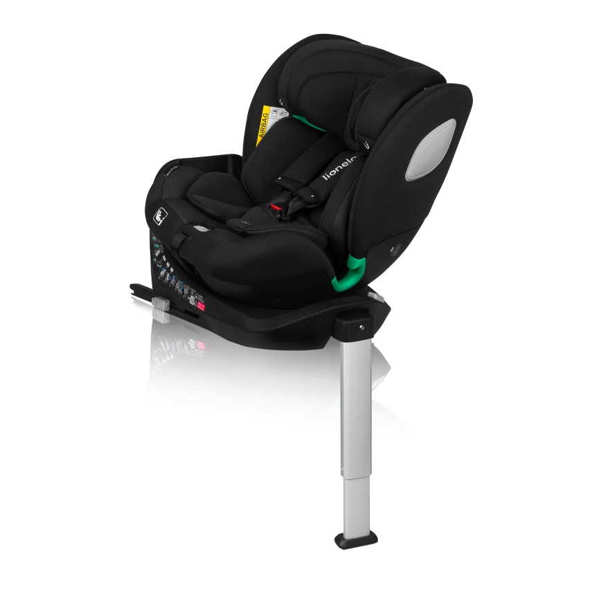 Lionelo - обертове автокрісло з базою BRAAM AIR i-Size 40-150 см Чорний карбон