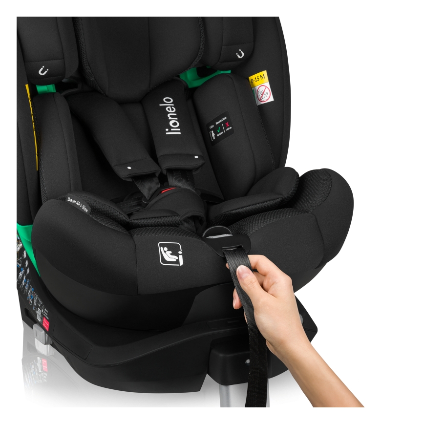 Lionelo - обертове автокрісло з базою BRAAM AIR i-Size 40-150 см Чорний карбон