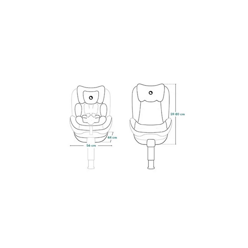 Lionelo - обертове автокрісло з базою BRAAM AIR i-Size 40-150 см Чорний карбон