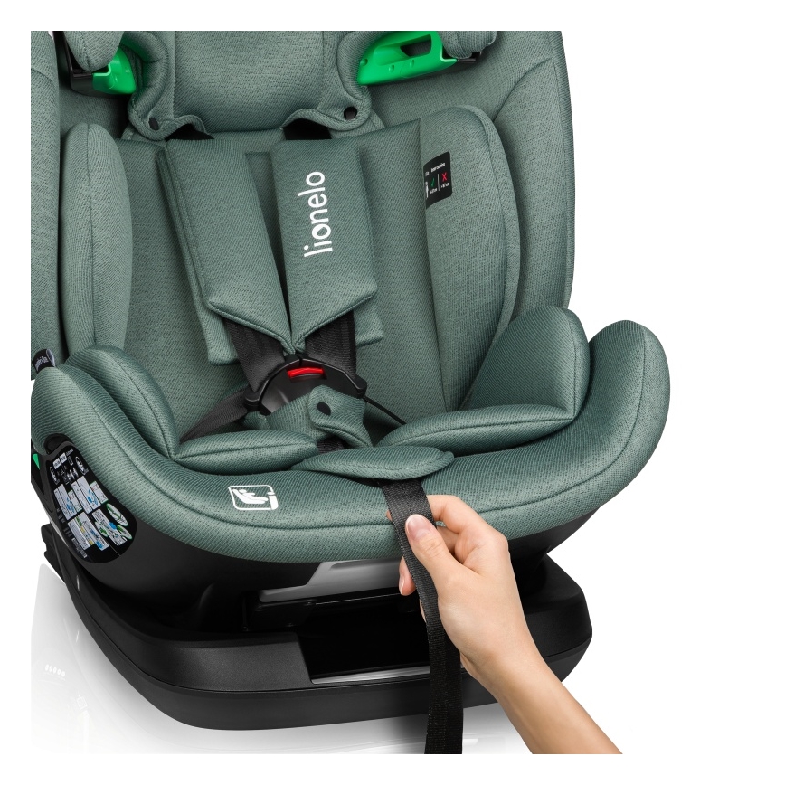 Lionelo - дитяче автокрісло з поворотною базою LAVENDER i-Size 76-150 см, колір Green Pistachio