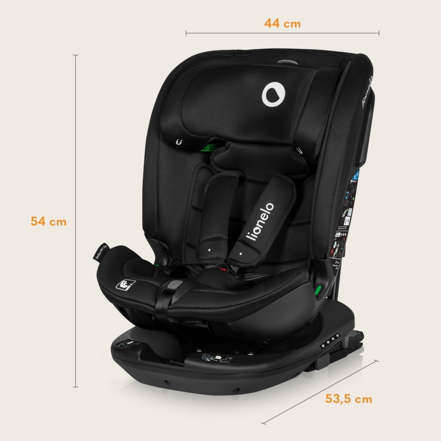 Lionelo - Автокрісло з обертовою базою BASTIAAN i-Size 40-150 см Чорний карбон