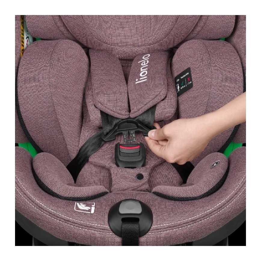 Lionelo - Автокрісло з основою поворотна HARMONY i-Size 40-150 см рожевий