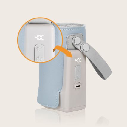 Lionelo - Акумуляторний підігрівач для пляшечок THERMUP GO PLUS 10W/5V синій/сірий