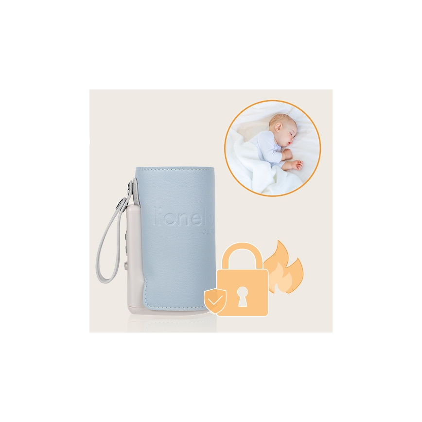 Lionelo - Акумуляторний підігрівач для пляшечок THERMUP GO PLUS 10W/5V синій/сірий