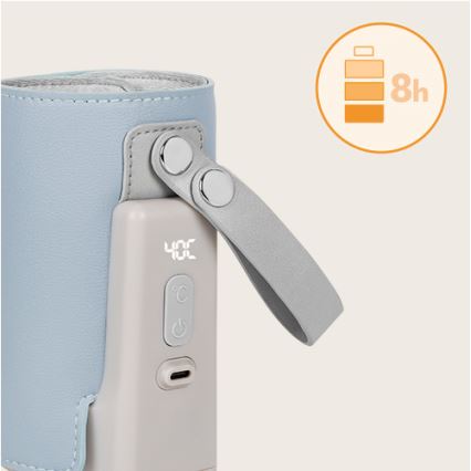 Lionelo - Акумуляторний підігрівач для пляшечок THERMUP GO PLUS 10W/5V синій/сірий