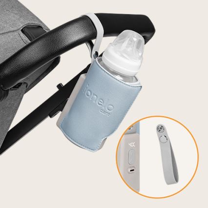 Lionelo - Акумуляторний підігрівач для пляшечок THERMUP GO PLUS 10W/5V синій/сірий