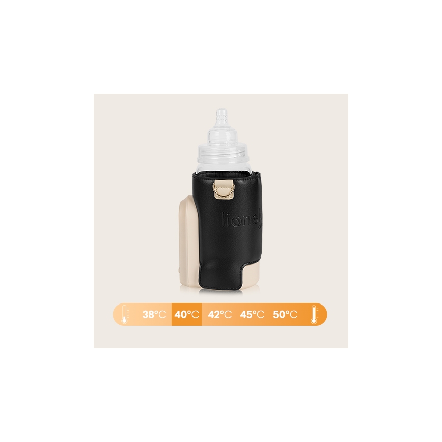 Lionelo - Аккумуляторный подогреватель для бутылочек THERMUP GO EVO 18W/5V черный/бежевый