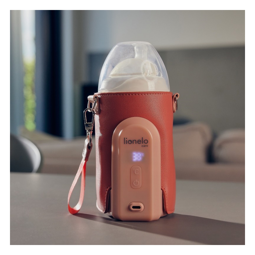 Lionelo - Аккумуляторный подогреватель для бутылочек THERMUP GO EVO 18W/5V розовый