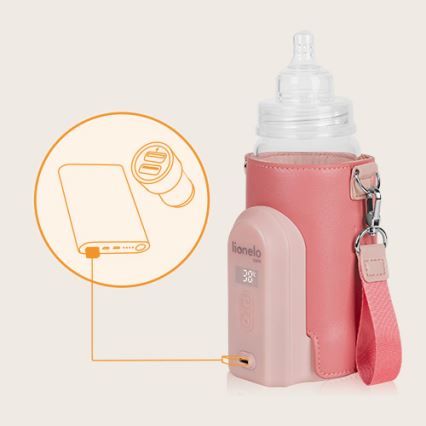 Lionelo - Аккумуляторный подогреватель для бутылочек THERMUP GO EVO 18W/5V розовый