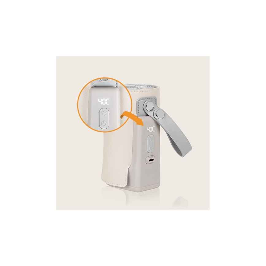 Lionelo - Аккумуляторный подогреватель для бутылочек THERMUP GO PLUS 10W/5V бежевый