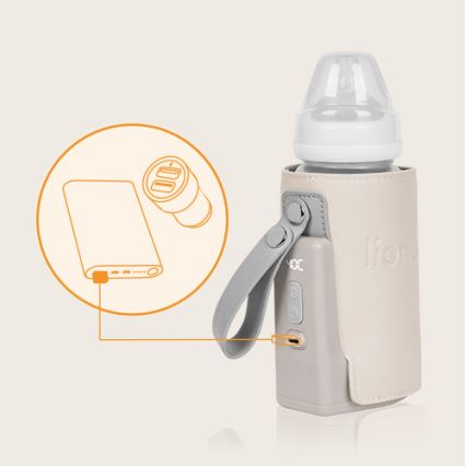 Lionelo - Аккумуляторный подогреватель для бутылочек THERMUP GO PLUS 10W/5V бежевый