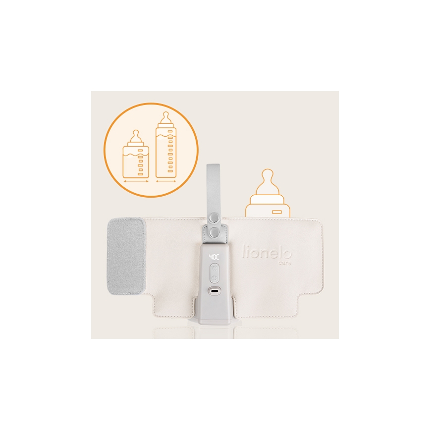 Lionelo - Аккумуляторный подогреватель для бутылочек THERMUP GO PLUS 10W/5V бежевый