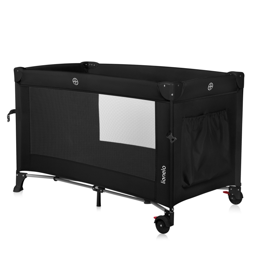 Lionelo - Детская дорожная кроватка 3 в 1 ELLEN Black Carbon