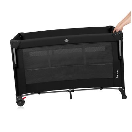 Lionelo - Детская дорожная кроватка 3 в 1 ELLEN Black Carbon