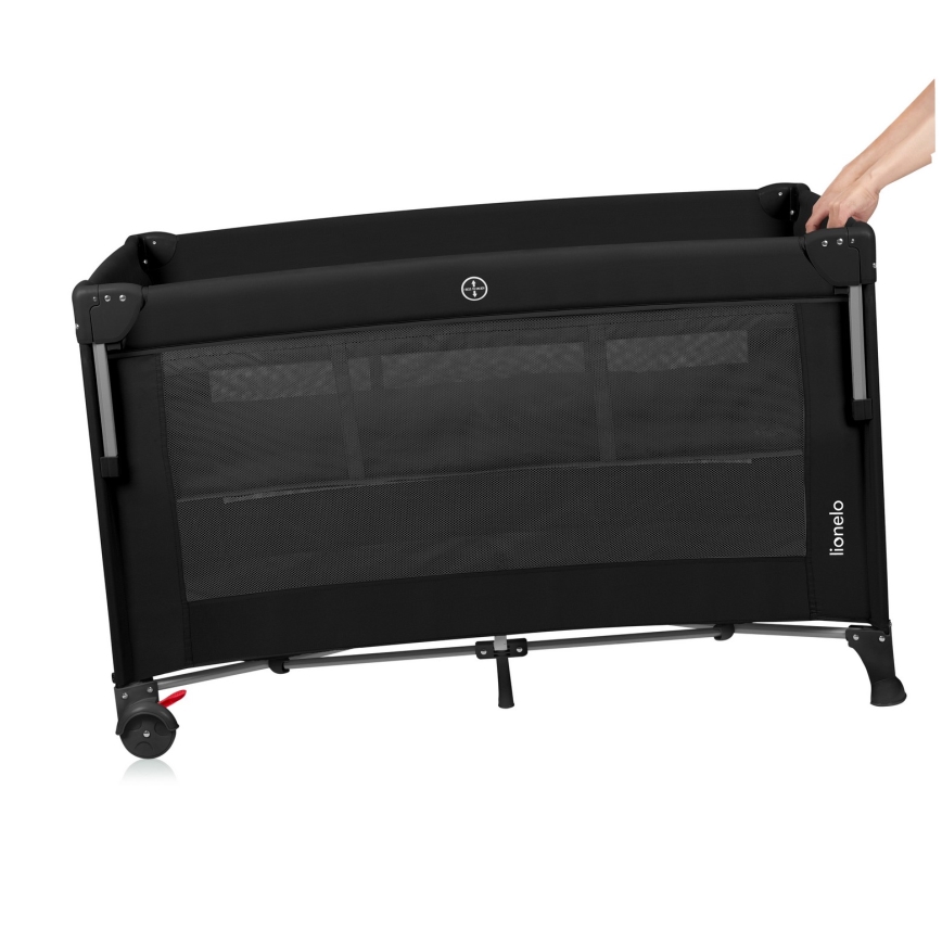 Lionelo - Детская дорожная кроватка 3 в 1 ELLEN Black Carbon