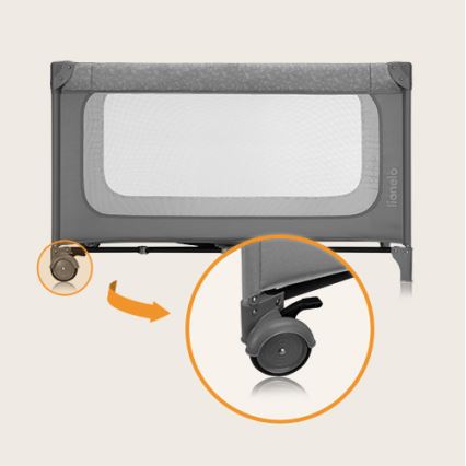 Lionelo - детская дорожная кроватка JASMIN EASY FOLD Grey Stone