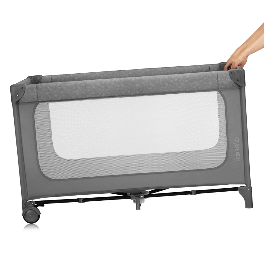 Lionelo - детская дорожная кроватка JASMIN EASY FOLD Grey Stone