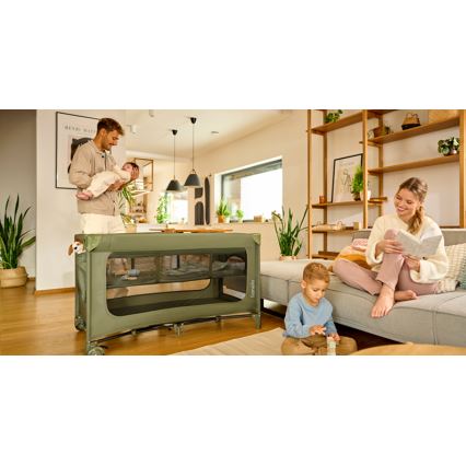 Lionelo - детская дорожная кроватка JASMIN EASY FOLD, оливковый