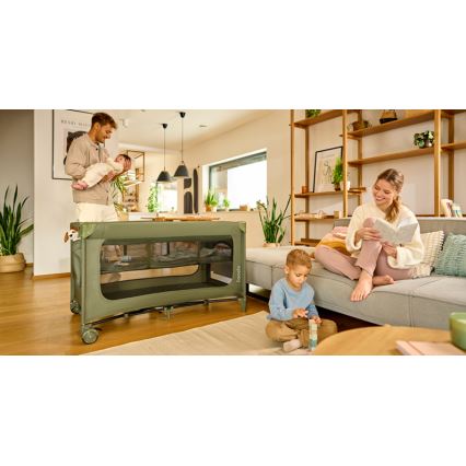 Lionelo - детская дорожная кроватка JASMIN EASY FOLD, оливковый