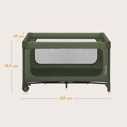 Lionelo - детская дорожная кроватка JASMIN EASY FOLD, оливковый