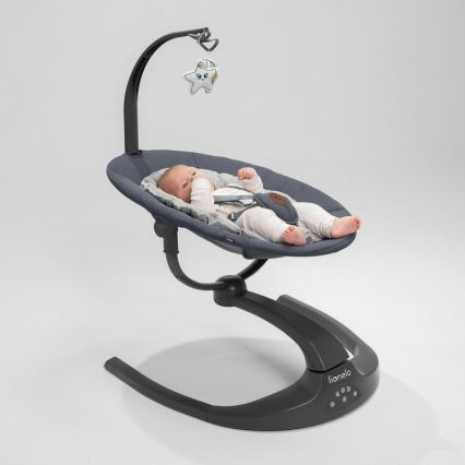 Lionelo - Детская электронная качалка с мелодией RINA 4xAA серый бетон + дистанционное управление