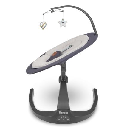 Lionelo - Детская электронная качалка с мелодией RINA 4xAA серый бетон + дистанционное управление