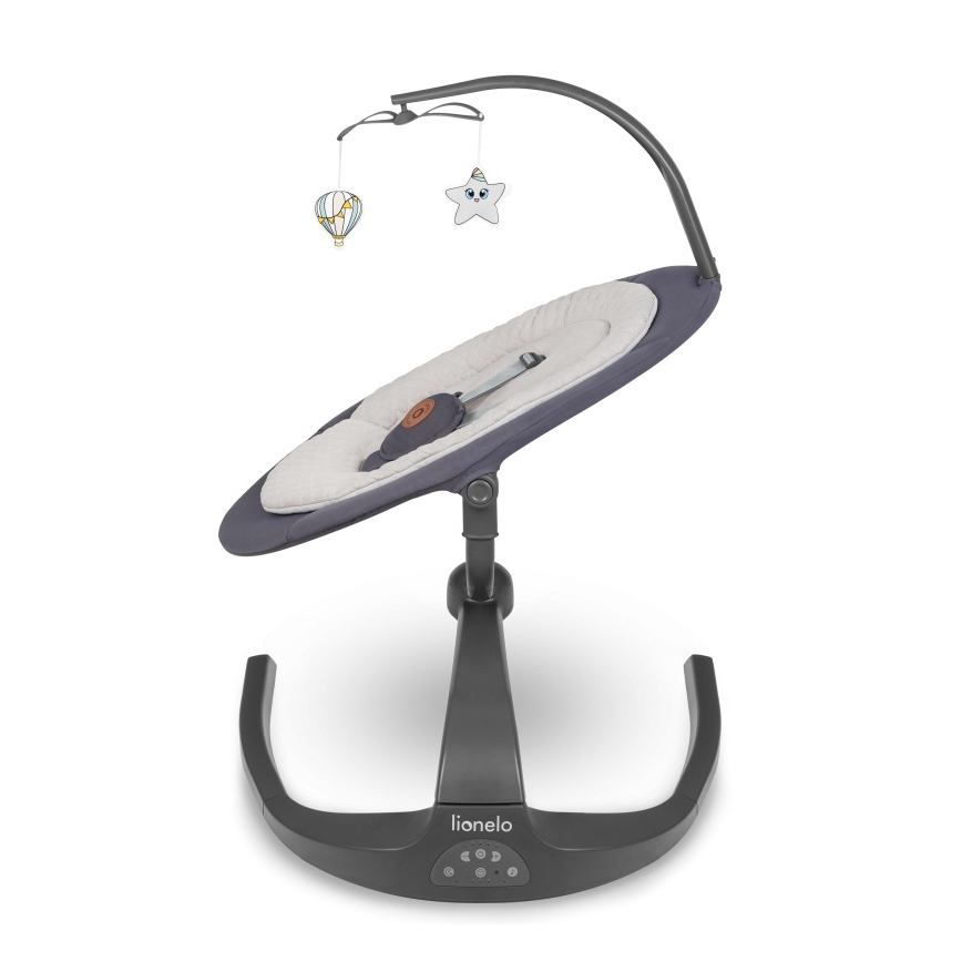 Lionelo - Детская электронная качалка с мелодией RINA 4xAA серый бетон + дистанционное управление