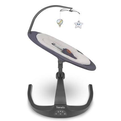 Lionelo - Детская электронная качалка с мелодией RINA 4xAA серый бетон + дистанционное управление
