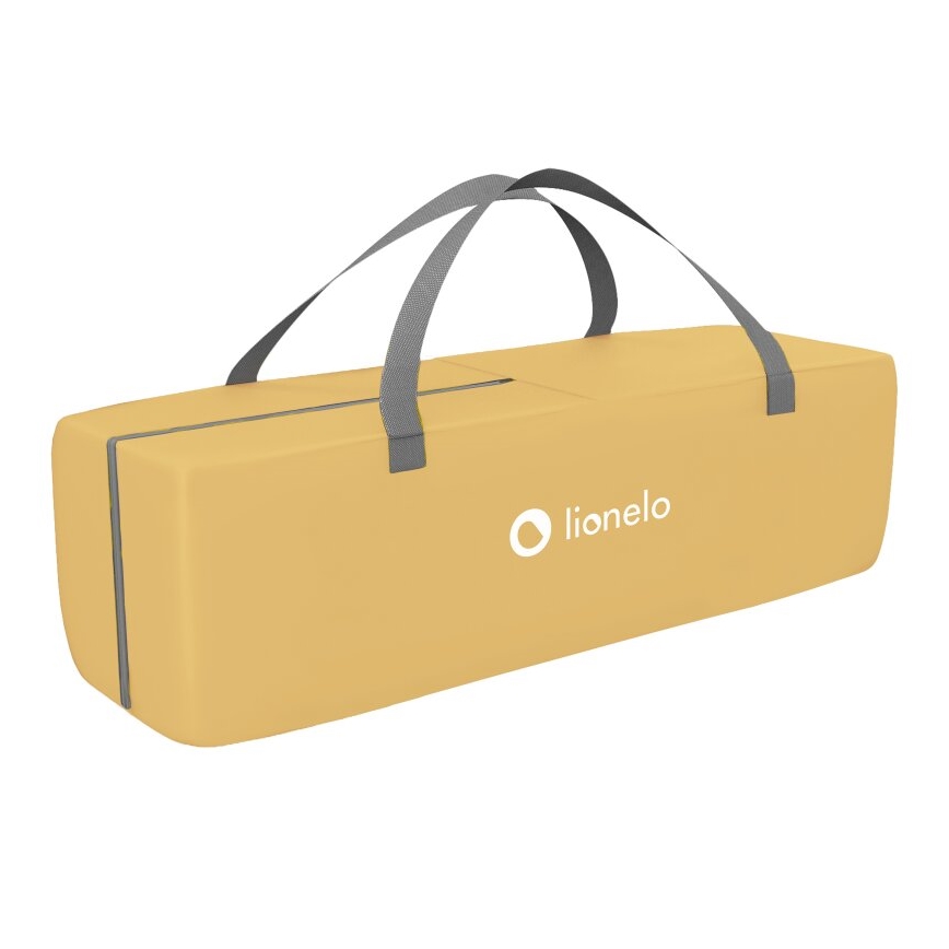 Lionelo - Детская передвижная кроватка SVEN PLUS серый/желтый