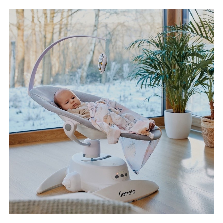 Lionelo - Детская качалка IRIS с мелодией, питание 4xAA, цвет бежевый песочный