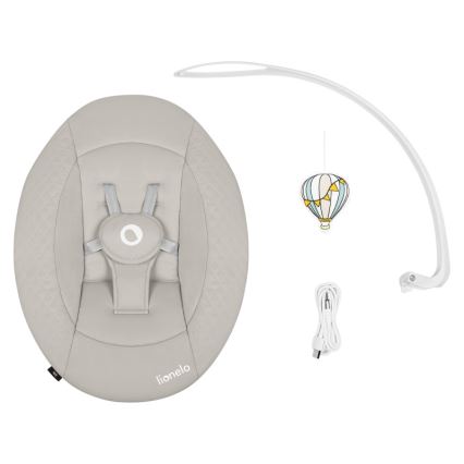 Lionelo - Детская качалка IRIS с мелодией, питание 4xAA, цвет бежевый песочный