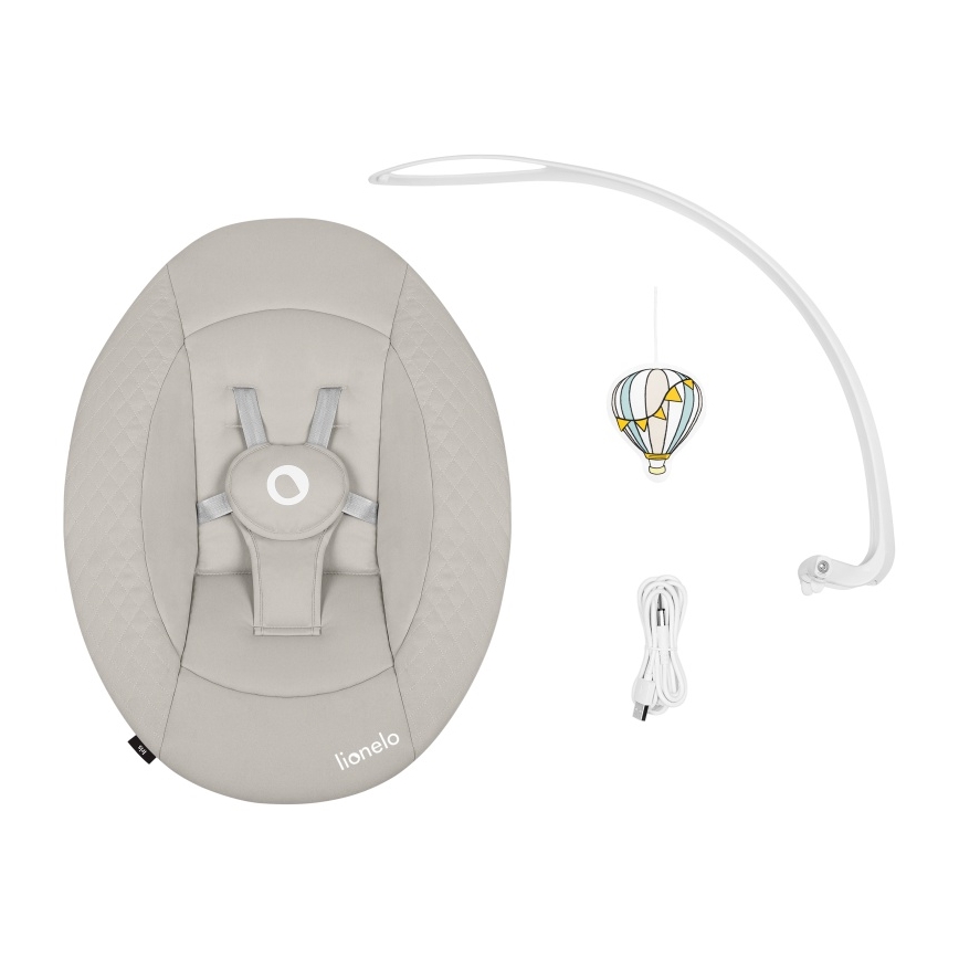 Lionelo - Детская качалка IRIS с мелодией, питание 4xAA, цвет бежевый песочный