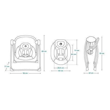 Lionelo - детская качалка OTTO 4xLR14 Cozy Grey