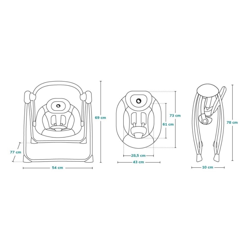 Lionelo - детская качалка OTTO 4xLR14 Cozy Grey