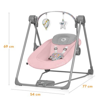 Lionelo - Детская качалка OTTO 4xLR14 Pink Baby