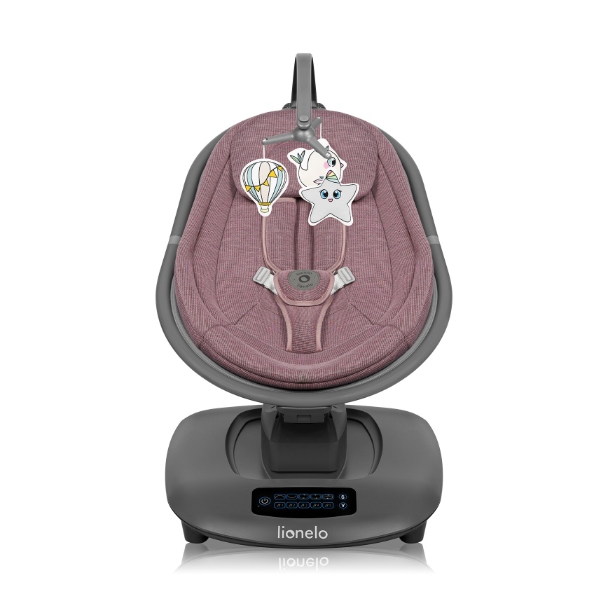 Lionelo - Детская качалка с мелодией BLOSSOM Pink Mauve + пульт дистанционного управления