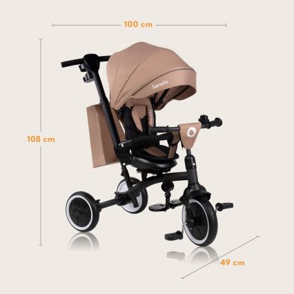 Lionelo - Детский трицикл TRIS PLUS Бежевая Песчаная