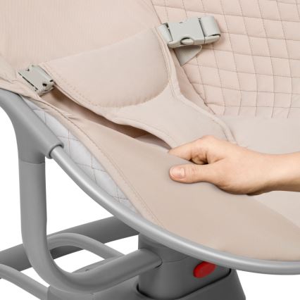 Lionelo - Детское шезлонг-качалка с мелодией RIO 4xC Бежевый Latte + дистанционное управление