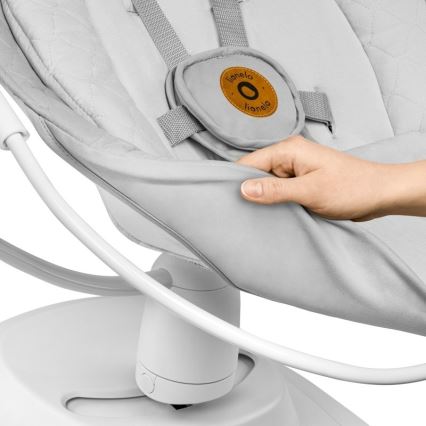 Lionelo - Детское кресло-качалка с мелодией BELLA Grey Concrete + пульт дистанционного управления