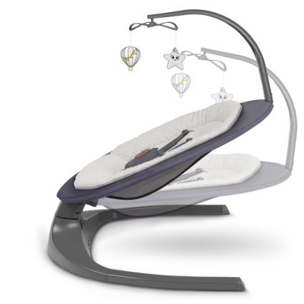 Lionelo - Детское кресло-качалка с мелодией RALF 4xAA Grey Graphite + пульт дистанционного управления