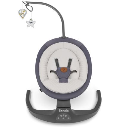 Lionelo - Детское кресло-качалка с мелодией RALF 4xAA Grey Graphite + пульт дистанционного управления