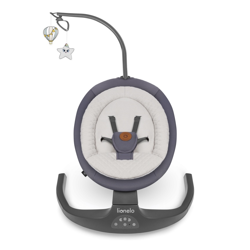 Lionelo - Детское кресло-качалка с мелодией RALF 4xAA Grey Graphite + пульт дистанционного управления