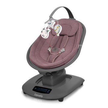 Lionelo - Дитяча гойдалка з мелодією BLOSSOM Pink Mauve + пульт дистанційного керування