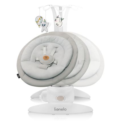 Lionelo - Дитяча гойдалка з мелодією MELL Beige Sand 4xAA + пульт дистанційного керування