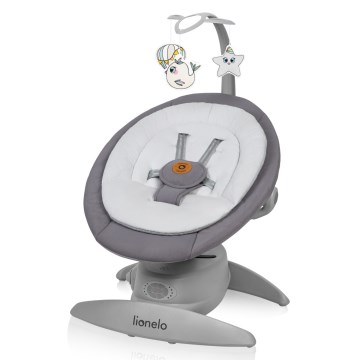 Lionelo - дитяча гойдалка з мелодією MELL Grey Stone 4xAA + пульт дистанційного керування